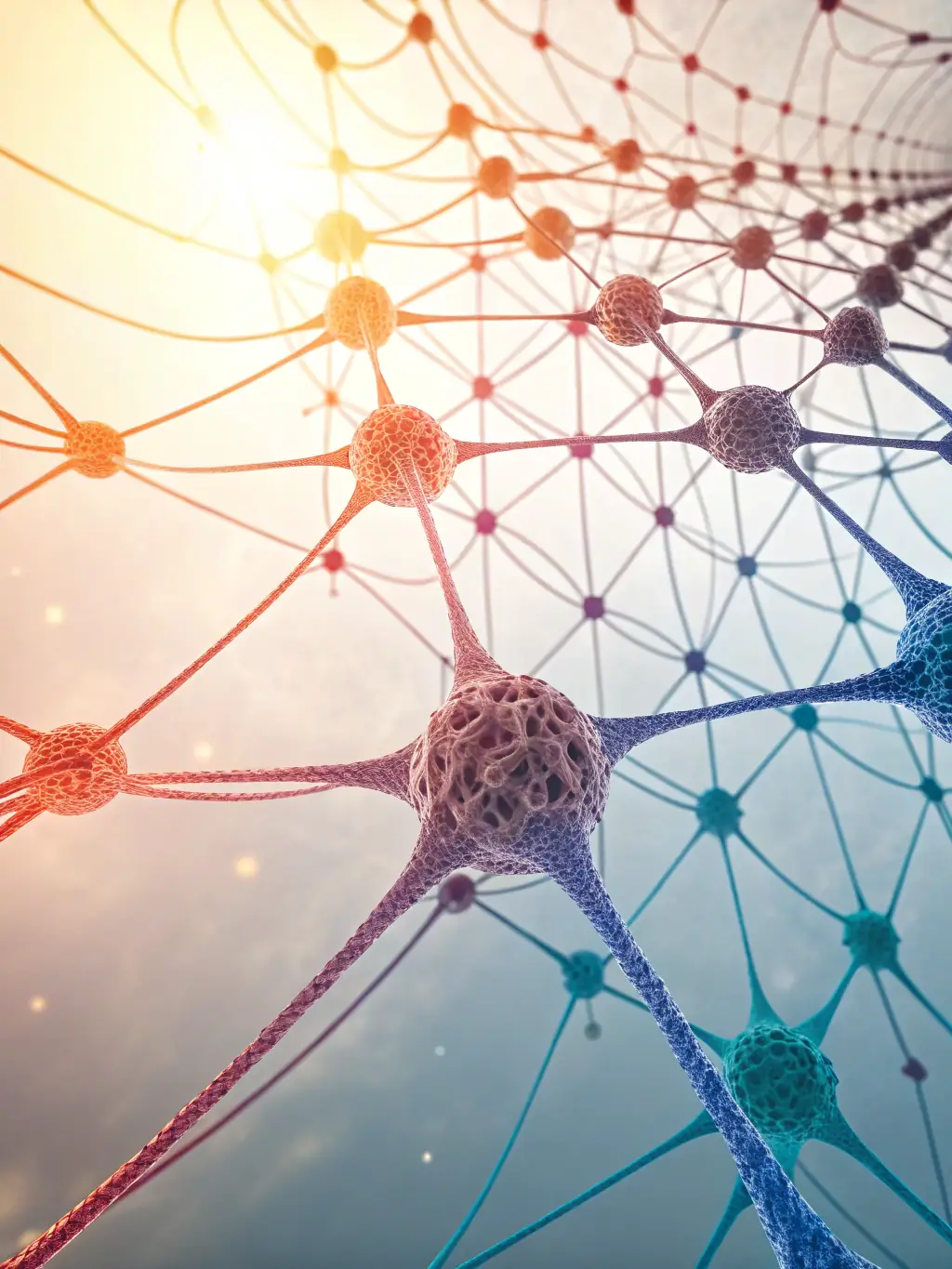 An image of a futuristic interface with AI neural networks, representing AI-driven solutions and innovation at Medi Solutions LLC.